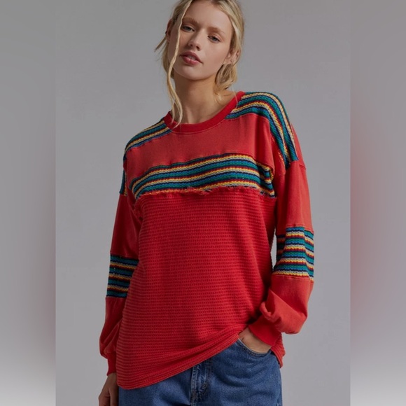 NWOT Urban Outfitters BDG Apollo Oversized Embroidered Long Sleeve top sz M - Picture 5 of 6